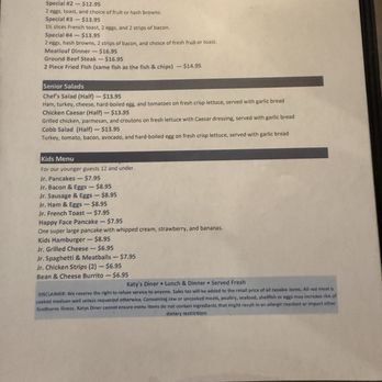 Katy's Diner - Menu - Diners Near Me - Fallbrook, California