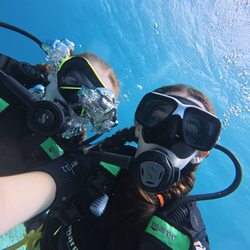 Dan's Scuba - A scuba selfie in Curacao. Thanks to Scuba Dan, we had multiple beautiful dives the girls were well prepared for!