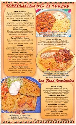 Menu photo 2 El Torero Mexican Grill Cape Girardeau, MO Menu photo 2 El Torero Mexican Grill Cape Girardeau, MO