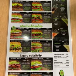 Aguacate - Front of the menu