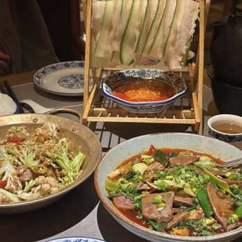 Mountain House - Swing Pork Belly, Stir Fried Pork Liver & Kidney With Scallion, Stir Fried Cauliflower - Szechuan Near Me - Rowland Heights, California Mountain House - Swing Pork Belly, Stir Fried Pork Liver & Kidney With Scallion, Stir Fried Cauliflower - Szechuan Near Me - Rowland Heights, California