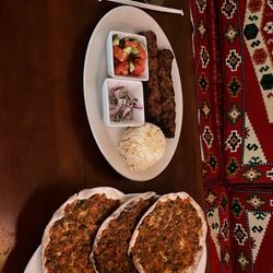Zeytin Turkish Cuisine - Lamb Adana Kebab Lahmacun Turkish Fruit Juice