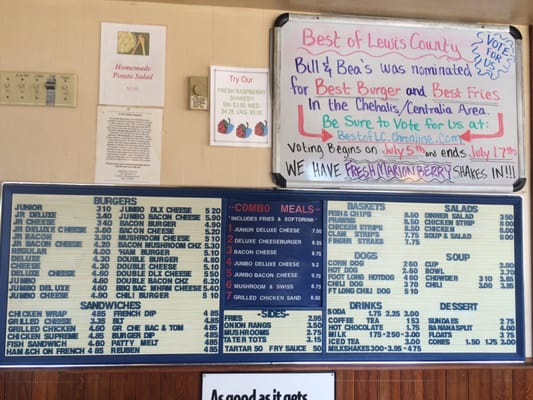 Menu photo 8 Bill & Bea's Drive In Centralia, WA