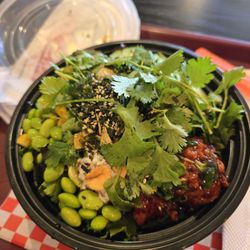 3 scoop poki bowl.  I have two scoops of spicy tuna and a scoop of regular blue fin tuna. So good!!!