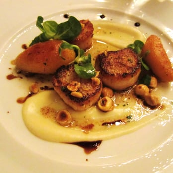 Spago - Scallop and fingerling potatoes dish - New American Near Me - Beverly Hills, California Spago - Scallop and fingerling potatoes dish - New American Near Me - Beverly Hills, California