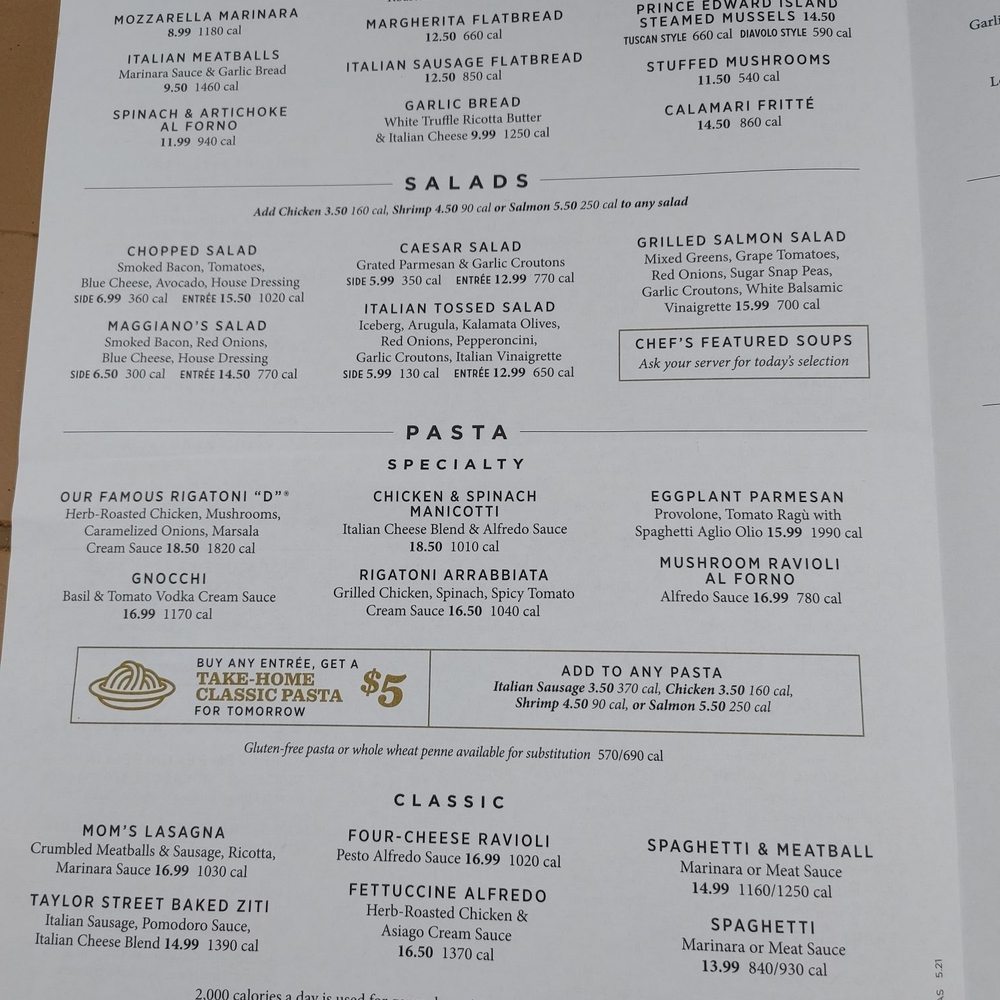 Maggiano's Little Italy - Menu 5/14/21 - Italian Near Me - Indianapolis, Indiana Maggiano's Little Italy - Menu 5/14/21 - Italian Near Me - Indianapolis, Indiana