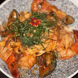 Seafood Pasta arrabiata - giant Shrimp. Seafood Pasta arrabiata - giant Shrimp.
