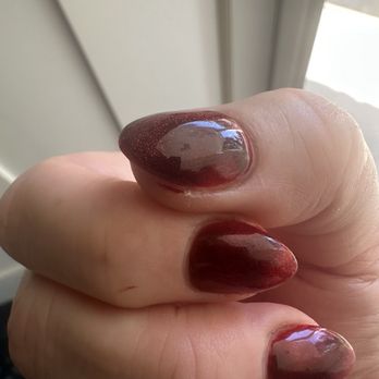 Luxe Nail Bar - This is supposed to be red cat eye. - Nail Salons Near Me - Tulsa, Oklahoma