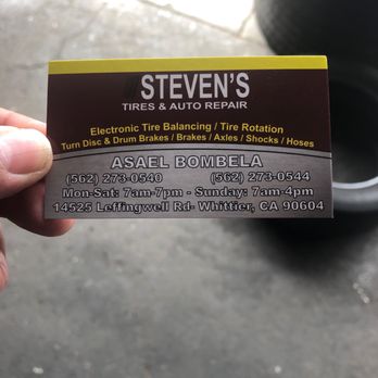 Steven's Tires & Auto Repair - Bad Service - Auto Repair Near Me - Whittier, California