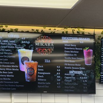 Mikara Cafe - Menu Drinks - Coffee & Tea Near Me - San Diego, California