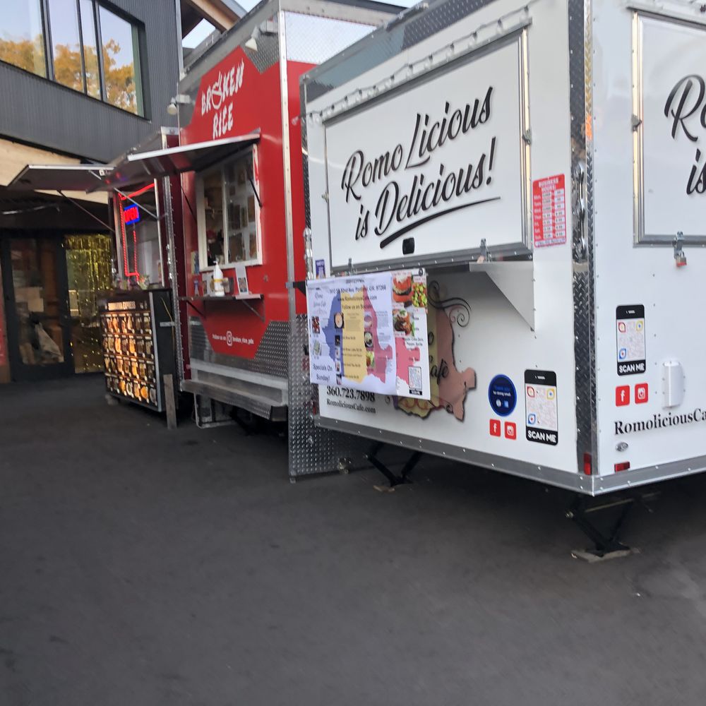 a food truck parked in a parking lot