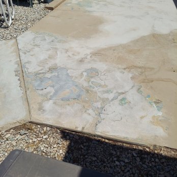 Oikos Flooring - Huge area of patched concrete. - Masonry/Concrete Near Me