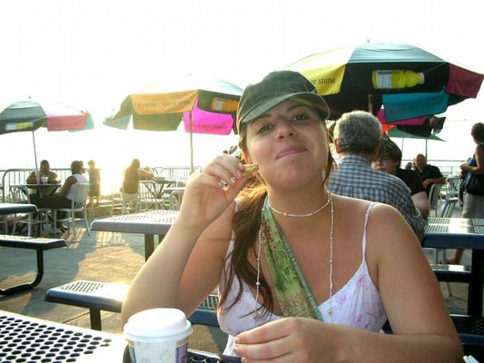 Photo of Fairway Market - Brooklyn, NY, US. Eating at the picnic tables
