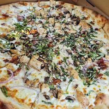 Bibo's NY Pizza - Bibo's Garlic Chicken + mushrooms - Pizza Near Me - San Jose, California Bibo's NY Pizza - Bibo's Garlic Chicken + mushrooms - Pizza Near Me - San Jose, California