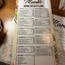 Drink menu