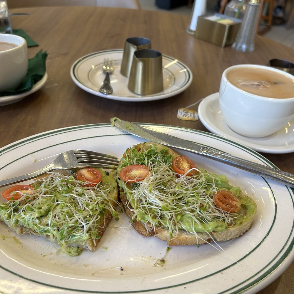 Saint Blaise - Avocado toast with alfalfa sprouts and chili flakes sourdough toast. To drink I had an earl grey tea. - American Near Me - Midland, Texas Saint Blaise - Avocado toast with alfalfa sprouts and chili flakes sourdough toast. To drink I had an earl grey tea. - American Near Me - Midland, Texas