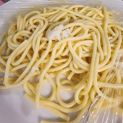 CareOne at Wellington - Pasta comes just like this. No sauce but it has weired tast.what is the white stuff?