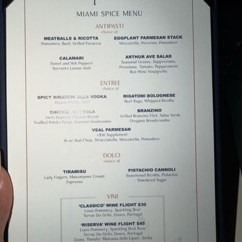 Mirabella - Menu - Italian Near Me - Miami Beach, Florida