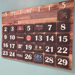 a calendar on the wall