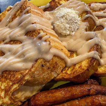 Keltic Kitchen - Creme brûlée French toast and sausage - Breakfast & Brunch Near Me - West Yarmouth, Massachusetts Keltic Kitchen - Creme brûlée French toast and sausage - Breakfast & Brunch Near Me - West Yarmouth, Massachusetts