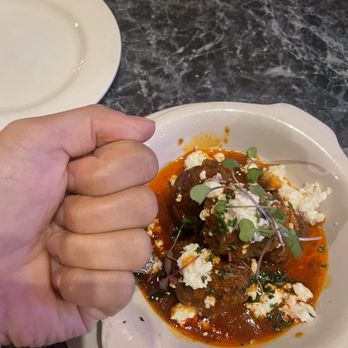 Hamiltons' At First and Main - Meatballs size comparison - New American Near Me - Charlottesville, Virginia