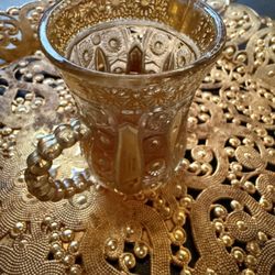 Saveurs du Monde - Beautiful glass of tea on Turkish tray.