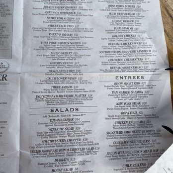 Buffalo Rose - Menu - Bars Near Me - Golden, Colorado