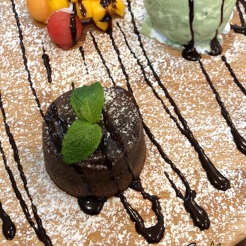 UC Dessert - Chocolate lava cake with green tea ice cream - Desserts Near Me - Oakland, California UC Dessert - Chocolate lava cake with green tea ice cream - Desserts Near Me - Oakland, California