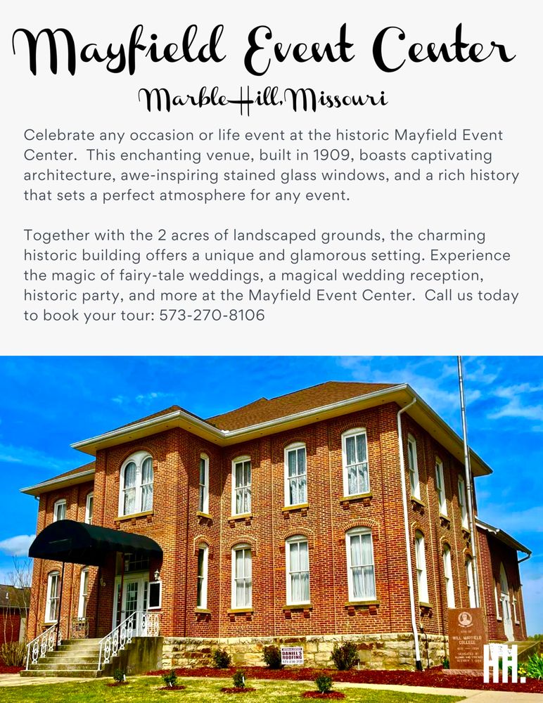 MAYFIELD EVENT CENTER Updated March 2024 209 Mayfield Dr, Marble