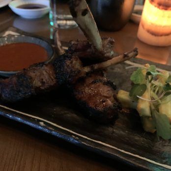 Roka Akor - Oak Brook - Korean Spiced Lamb Cutlets, Smoked Eggplant and Cucumber** - Japanese Near Me - Oak Brook, Illinois Roka Akor - Oak Brook - Korean Spiced Lamb Cutlets, Smoked Eggplant and Cucumber** - Japanese Near Me - Oak Brook, Illinois