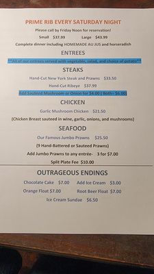 Menu photo 5 French Gulch Hotel French Gulch, CA