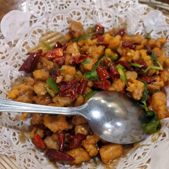 Cheng Du Chinese Restaurant - C1. Chong Qing Spicy Chicken - too much red pepper - Szechuan Near Me - Henrico, Virginia Cheng Du Chinese Restaurant - C1. Chong Qing Spicy Chicken - too much red pepper - Szechuan Near Me - Henrico, Virginia