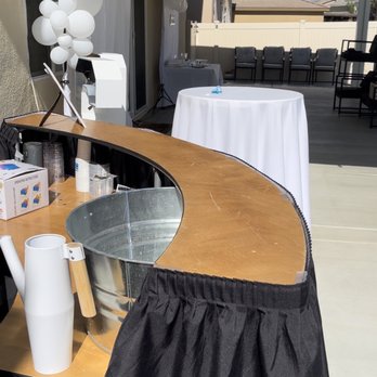 Juniors Party Rental  - Bar area ! So much space for all your drinks - Party Equipment Rentals Near Me - Redlands, California