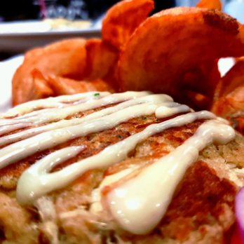 The Twisted Tuna - Key Lime Maryland Crab Cake Sandwich with fancy fries - Seafood Near Me - Jupiter, Florida