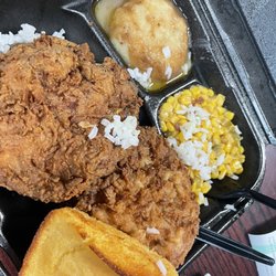 Southern Hands Homestyle Cooking - Pork Chops, mashed potatoes, Corn