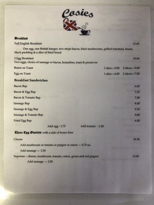 Menu photo 8 Cosies Brockville, ON Menu photo 8 Cosies Brockville, ON