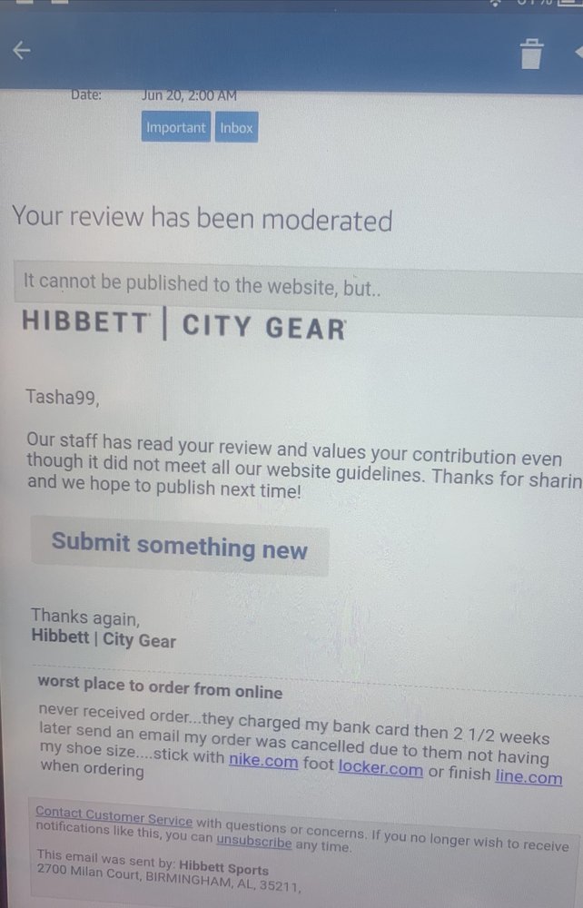 HIBBETT SPORTS 1241 Frederick Blvd, Portsmouth, Virginia Shoe