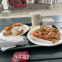Lobster rolls platter, lobster bisque soup Lobster rolls platter, lobster bisque soup
