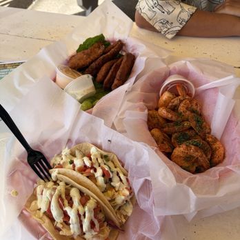 Belly Busters - Rockfish tacos, rockfish fingers and steamed shrimp - Seafood Near Me - Ocean City, Maryland