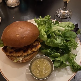 Osa - Salmon burger w/ side salad - Cocktail Bars Near Me - Middletown, Connecticut