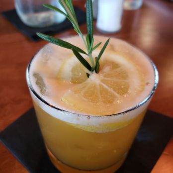 Civil Libation - Hole-in-One Cocktail: Basil Hayden, Honey Syrup, Peach Nectar, & Lemon Juice - New American Near Me - Virginia Beach, Virginia Civil Libation - Hole-in-One Cocktail: Basil Hayden, Honey Syrup, Peach Nectar, & Lemon Juice - New American Near Me - Virginia Beach, Virginia