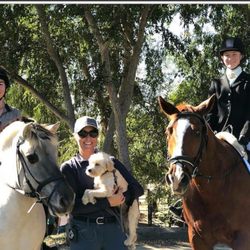 Lucia with students at a horse show