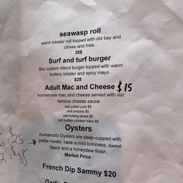 Special menu. I went with the dirk & turf Special menu. I went with the dirk & turf