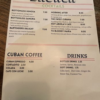 Embargo '62 - brunch drink menu - Cocktail Bars Near Me - Chattanooga, Tennessee