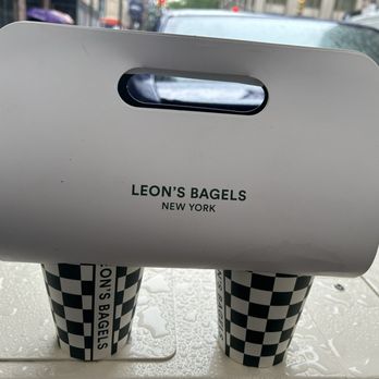 Leon’s Bagels - 2 vanilla lattes to go! - Bagels Near Me - New York, New York