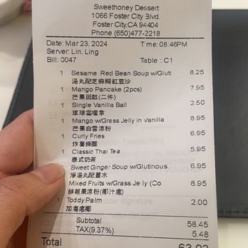 Sugar Tide Dessert - Receipt - Desserts Near Me - Foster City, California