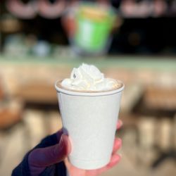 Cambria Coffee - My small Baja Mocha - nice balance of mocha and warm spices like cinnamon! Very nice!