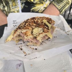 Shawn's Cafe and Bakery - Handsome cheese on everything bagel