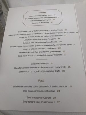 Menu photo 4 Monsieur Bleu Paris, 75 Menu photo 4 Monsieur Bleu Paris, 75
