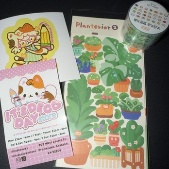 It's Deco Day - What I bought: Plant sticker sheet and a small roll of stickers. Freebies: onenhillion sticker and It's Deco Day Sticker - Hobby Shops Near Me - Anaheim, California It's Deco Day - What I bought: Plant sticker sheet and a small roll of stickers. Freebies: onenhillion sticker and It's Deco Day Sticker - Hobby Shops Near Me - Anaheim, California